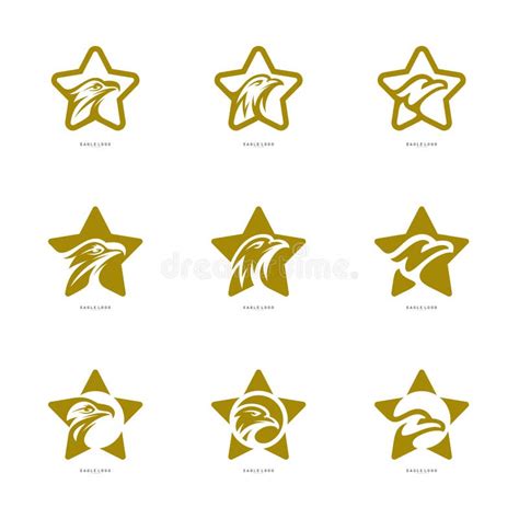 Star Eagle Logo Vector Template Eagle Logo With Stars Icon Stock