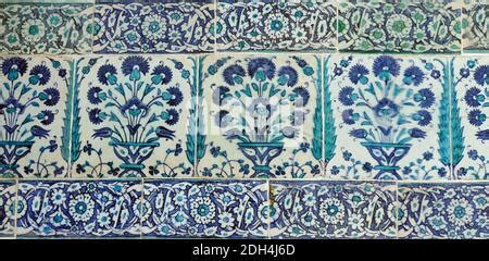 Iznik Lapis Tiles With Tulip Pattern On A Wall In The Harem In Topkapi