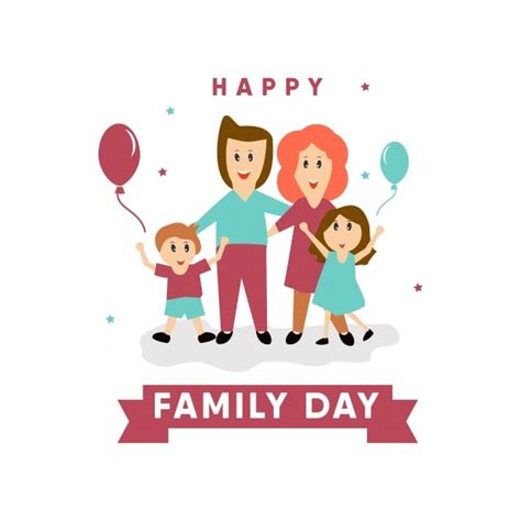 Happy family day flat design background. Happy Family Day Vector Template Design Illustration ...