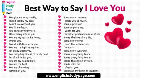 34 Best Way To Say I Love You English Study Page