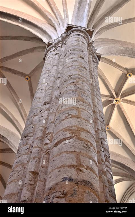 Gothic Column And Ceiling Arches Gothic Architecture Detail Stock