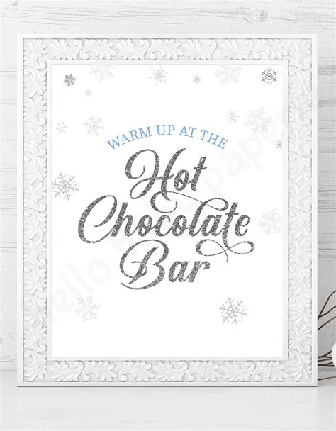 Baby Boy Snowflake Hot Chocolate Bar Sign Outside Baby Showers Baby