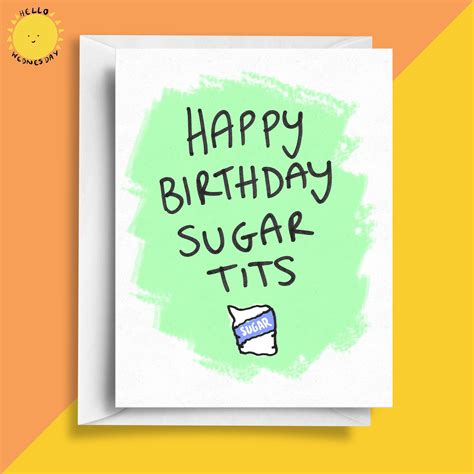 Happy Birthday Sugar Tits Card A6 Size Gavin And Stacey Etsy Uk