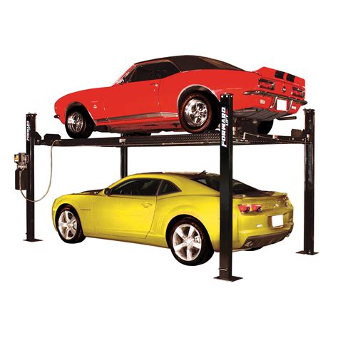We have an extensive inventory of two post lifts, four post lifts, parking lifts, storage lifts, alignment lifts, scissor lifts, motorcycle lifts, and heavy duty truck hoists. Forward Lift four-post lift | ReinCarNation Magazine