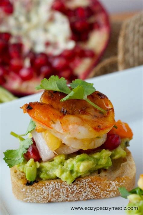 Guacamole shrimp appetizer recipe with goodfoods chunky guacamolelife currents. Grilled Shrimp Crostini | Recipe | Appetizers, Food ...