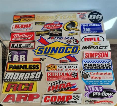 Vtg 80s And 90s 00s Lot Of 36 Decals And Stickers Race Car Drag Racing
