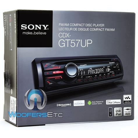 Cdx Gt57up Sony In Dash 1 Din Cdmp3usbstereo Receiver With Pandora