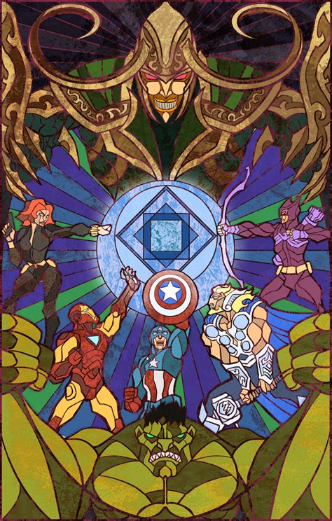 The Avengers Stained Glass Styled Art Rmarvel