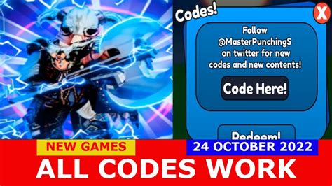 All Codes Work 🌟 Update Master Punching Simulator Roblox 24