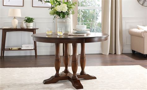 Highgrove Round Dark Wood 120cm Dining Table Furniture Choice