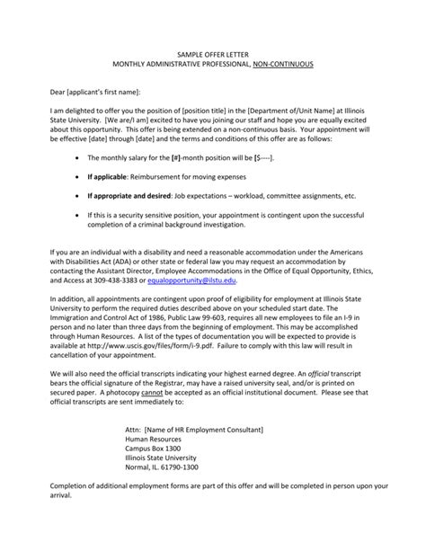 Contingent Job Offer Letter For Your Needs Letter Template Collection