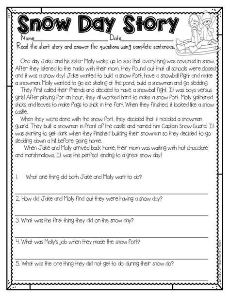 How To Write A Short Story Second Grade Emanuel Hills Reading Worksheets