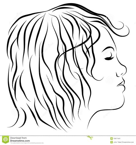 Female Head Profile Line Drawing Stock Image Image 19977441