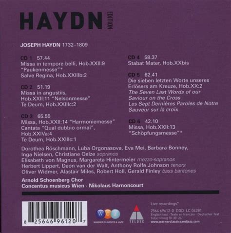 Haydn 4 Massesstabat Materseven Last Words Nikolaus Harnoncourt