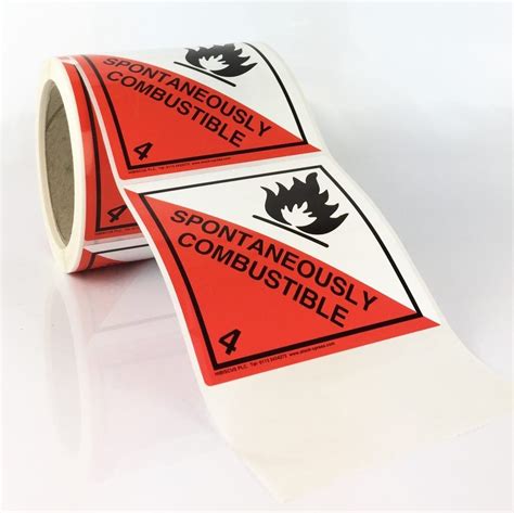 Spontaneously Combustible Label Class Label Buy At Stock Xpress