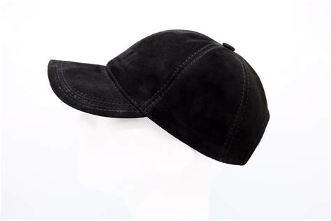 Personalized Black Suede Baseball Cap Leather Hat Man Suede Etsy