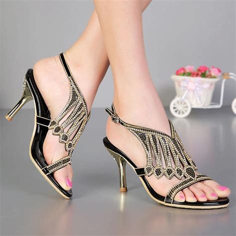 open toe 3 inches summer sexy high heel sandals silver rhinestone wedding dress shoes women