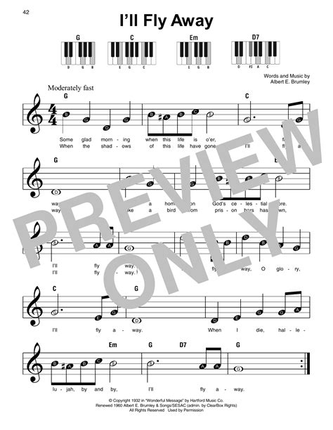 Ill Fly Away Sheet Music Albert E Brumley Super Easy Piano