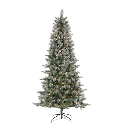 Sterling Tree Company 7 Ft Pine Pre Lit Flocked Artificial Christmas