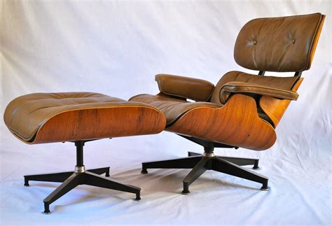 Modern Eames Recliner Chair And Calm Ottoman With Fantastic Leather