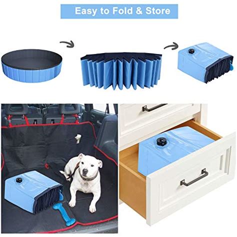 Tneltueb Pet Swimming Pool For Large Dogs 63″x12″ Collapsible Dog Pool
