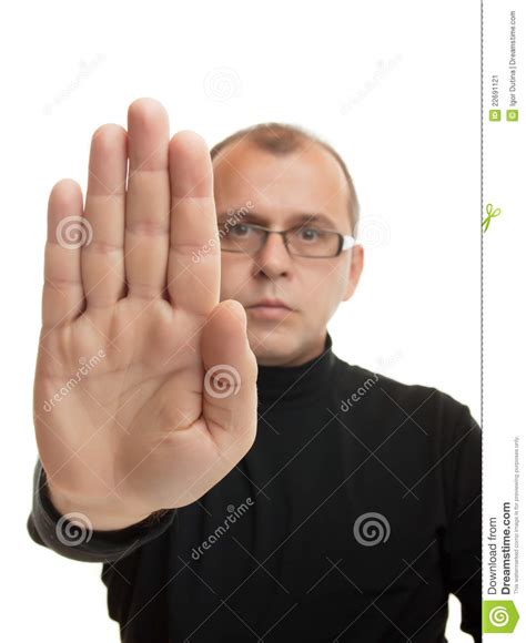 Stop Hand Gesture Stock Image Image Of Rejecting Expression 22691121