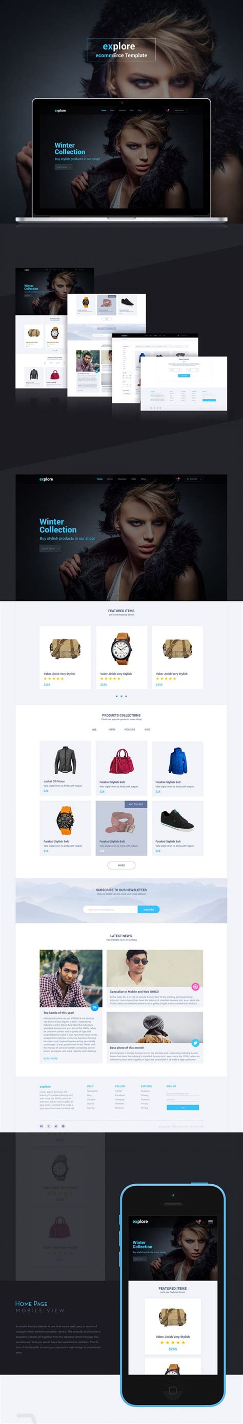 Simple Ecommerce Website Templates Free Psd Set Download Psd