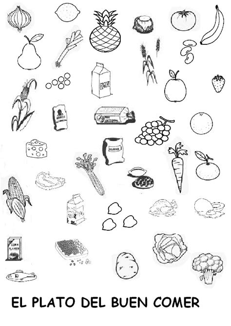 Dibujos Para Colorear Plato Del Buen Comer Imagui Alimentos Para Images