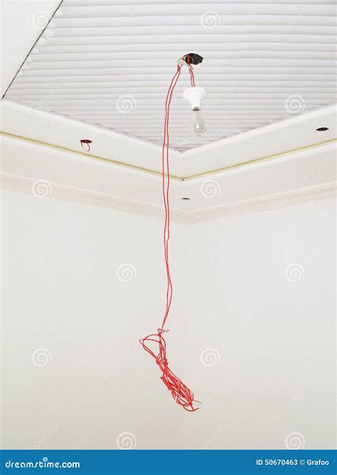 Bulb And Wires Hanging With Ceiling Stock Image Image Of Painting