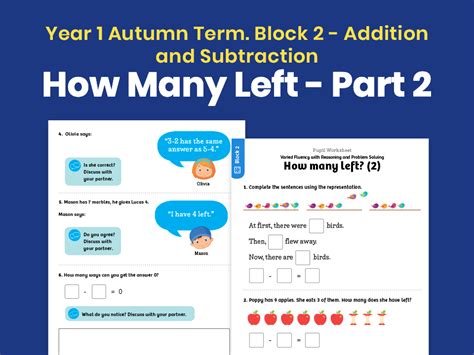 Y1 Autumn Term Block 2 How Many Left 2 Maths Worksheets