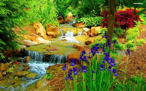 Garden Waterfall Wallpapers Top Free Garden Waterfall Backgrounds