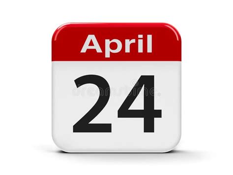 24 April Datum An Einem Kalender Des Einzigen Tages Anwesendes Datum
