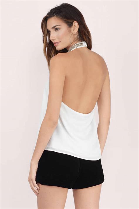 Cute Ivory Tank Top White Top Backless Top Ivory Tank 9 Tobi Us