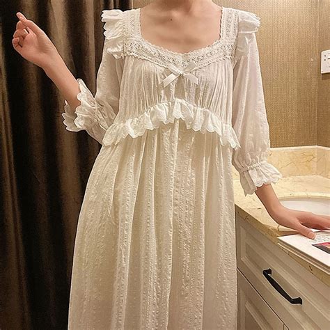 White Vintage Victorian Cotton Nightgown Chemise Edwardian Etsy