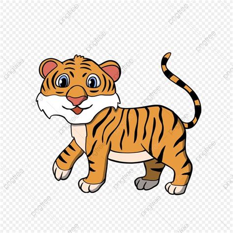 Gambar Gambar Kartun Harimau Comel Yang Dilukis Dengan Tangan Tiger