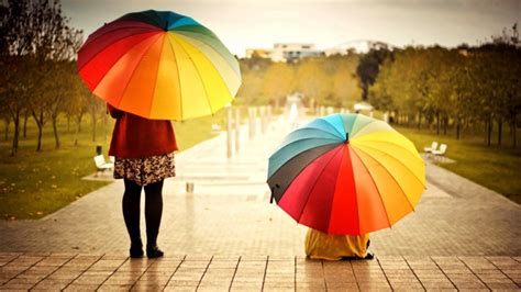Wallpaper Umbrellas Colorful Kids Rainbow Weather Colorful