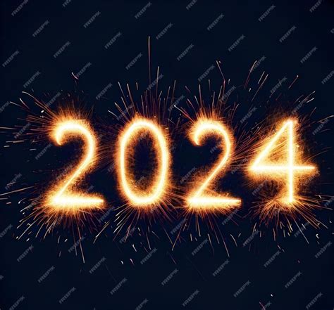 Premium Ai Image 2024 Written With Fireworks Happy New Year 2024 2k24