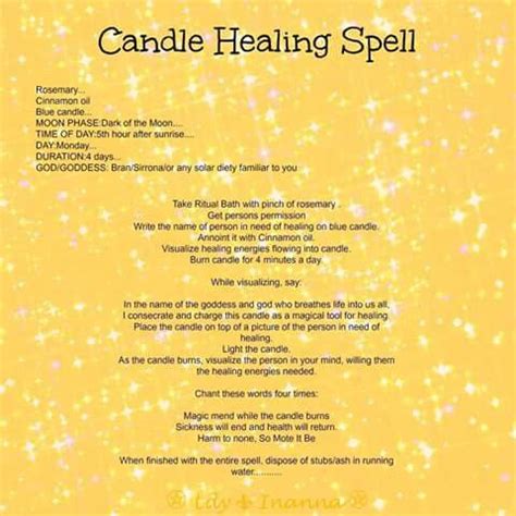 Candle Healing Spell Healing Spells Practical Magic Candle Magic
