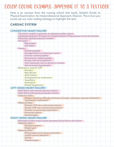 4 Tips To Take The Best Color Coded Notes In Nursing School Nursing