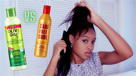 Care Free Curl Vs Ors Olive Oil Moisturizing Hair Lotion Curl Activator On Natural 4c Relaxed