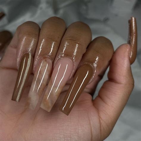 𝐩𝐢𝐧 𝐝𝐨𝐛𝐫𝐢𝐢𝐧 in 2021 brown acrylic nails long square acrylic nails square acrylic nails