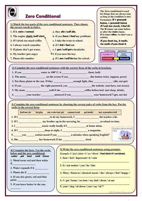 This lesson on the zero and first conditional in english has been updated. Zero conditional (exercises) - English ESL Worksheets for ...