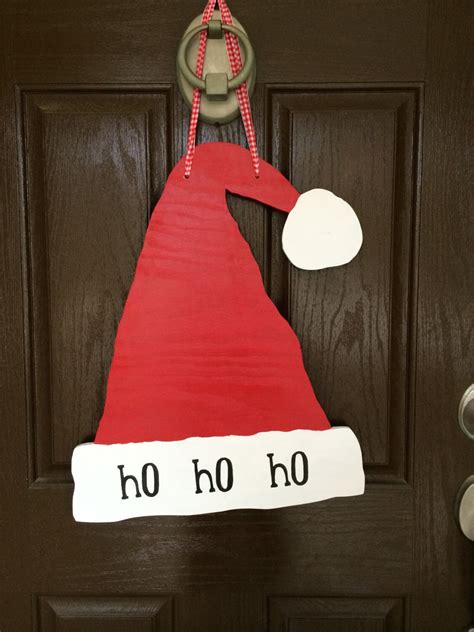Santa Hat Wooden Door Hanger By Happytoz On Etsy