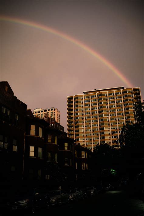 Buildings City Architecture Rainbow Sky Hd Phone Wallpaper Peakpx
