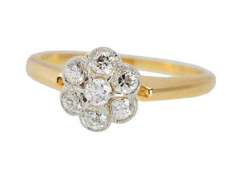 Vintage Diamond Flower Cluster Ring