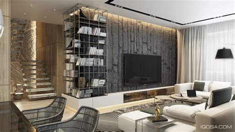 Home Interior Design Combining With Cool Wall Texture And