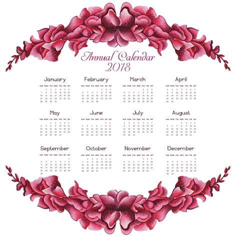Premium Vector Watercolor Floral Calendar