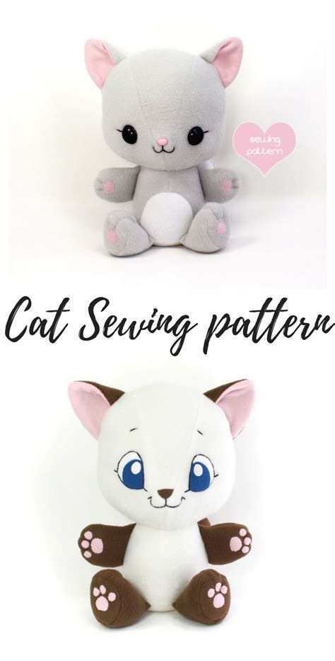Printable Stuffed Cat Sewing Pattern Free Cliveliesje