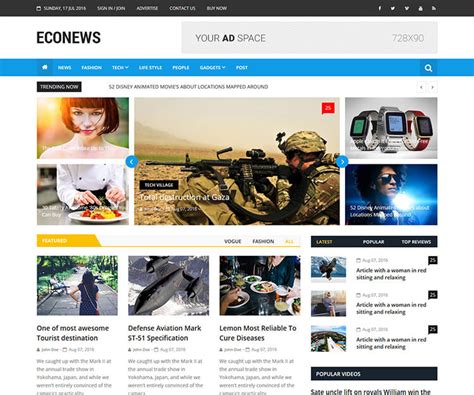 Bootstrap Responsive News Website Templates Free Download Printable Templates