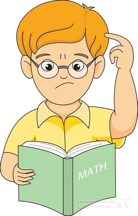 Mathematics Clipart Boy Looking Confused Reading Math Book 2